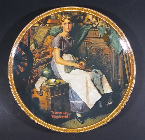 1983 Norman Rockwell Lady "Dreaming In The Attic" Bradex Knowles Collector Plate - Treasure Valley Antiques & Collectibles