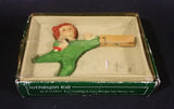 1984 Eileen Richardson Porcelain Clothespin Kid Hand Painted Christmas Tree Ornament with Box - Treasure Valley Antiques & Collectibles