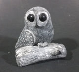 A Wolf Original Barn Owl On A Log Soapstone Carved Sculpture Ornament w/ Original Sticker - Treasure Valley Antiques & Collectibles