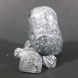 A Wolf Original Barn Owl On A Log Soapstone Carved Sculpture Ornament w/ Original Sticker - Treasure Valley Antiques & Collectibles