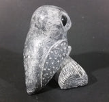 A Wolf Original Barn Owl On A Log Soapstone Carved Sculpture Ornament w/ Original Sticker - Treasure Valley Antiques & Collectibles