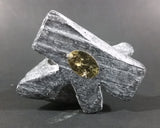 A Wolf Original Barn Owl On A Log Soapstone Carved Sculpture Ornament w/ Original Sticker - Treasure Valley Antiques & Collectibles