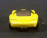 2002 Hot Wheels Pony-Up Yellow w/ White & Black Flames Die Cast Toy Race Car - Treasure Valley Antiques & Collectibles