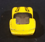 2002 Hot Wheels Pony-Up Yellow w/ White & Black Flames Die Cast Toy Race Car - Treasure Valley Antiques & Collectibles