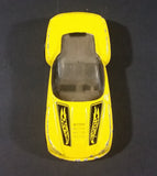 2002 Hot Wheels Pony-Up Yellow w/ White & Black Flames Die Cast Toy Race Car - Treasure Valley Antiques & Collectibles