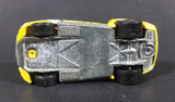 2002 Hot Wheels Pony-Up Yellow w/ White & Black Flames Die Cast Toy Race Car - Treasure Valley Antiques & Collectibles
