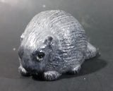 A Wolf Original Canadian Beaver Soapstone Carved Sculpture Ornament w/ Original Sticker - Treasure Valley Antiques & Collectibles