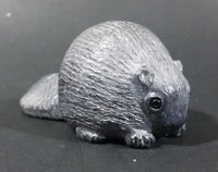 A Wolf Original Canadian Beaver Soapstone Carved Sculpture Ornament w/ Original Sticker - Treasure Valley Antiques & Collectibles