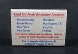 Legal Sea Foods Restaurant Oyster Bar Souvenir Promo Wooden Matches Box - Nearly Full - Treasure Valley Antiques & Collectibles