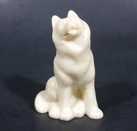 Small Marble Resin White Soapstone look Wolf Dog Sculpture Figurine - Treasure Valley Antiques & Collectibles