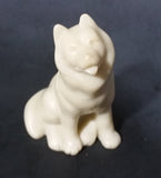 Small Marble Resin White Soapstone look Wolf Dog Sculpture Figurine - Treasure Valley Antiques & Collectibles