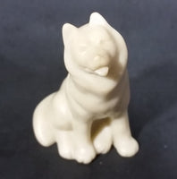 Small Marble Resin White Soapstone look Wolf Dog Sculpture Figurine - Treasure Valley Antiques & Collectibles