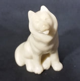 Small Marble Resin White Soapstone look Wolf Dog Sculpture Figurine - Treasure Valley Antiques & Collectibles