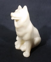 Small Marble Resin White Soapstone look Wolf Dog Sculpture Figurine - Treasure Valley Antiques & Collectibles