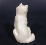 Small Marble Resin White Soapstone look Wolf Dog Sculpture Figurine - Treasure Valley Antiques & Collectibles