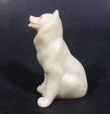 Small Marble Resin White Soapstone look Wolf Dog Sculpture Figurine - Treasure Valley Antiques & Collectibles