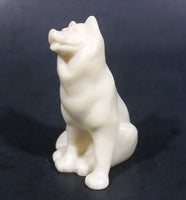 Small Marble Resin White Soapstone look Wolf Dog Sculpture Figurine - Treasure Valley Antiques & Collectibles
