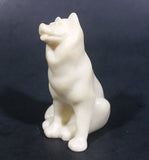 Small Marble Resin White Soapstone look Wolf Dog Sculpture Figurine - Treasure Valley Antiques & Collectibles