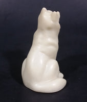 Small Marble Resin White Soapstone look Wolf Dog Sculpture Figurine - Treasure Valley Antiques & Collectibles