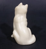 Small Marble Resin White Soapstone look Wolf Dog Sculpture Figurine - Treasure Valley Antiques & Collectibles