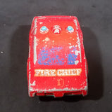 Rare 1979 Mattel First Wheels Fire Chief #1 Toy Car Emergency Vehicle - Hong Kong - Preschool