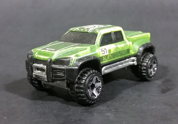 2009 Hot Wheels Color Shifters Mega Duty Green Alien Control 51 Die Cast Toy Truck Vehicle - Treasure Valley Antiques & Collectibles