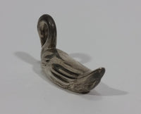 Vintage Small Tiny Little Miniature Metal Swan Bird 2 1/4" Long Figurine - Treasure Valley Antiques & Collectibles