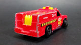 1986 Hot Wheels Workhorses Rescue Ranger Red Fire Truck Die Cast Toy Car Vehicle - Yellow lights - Treasure Valley Antiques & Collectibles