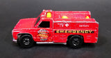 1986 Hot Wheels Workhorses Rescue Ranger Red Fire Truck Die Cast Toy Car Vehicle - Yellow lights - Treasure Valley Antiques & Collectibles