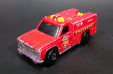 1986 Hot Wheels Workhorses Rescue Ranger Red Fire Truck Die Cast Toy Car Vehicle - Yellow lights - Treasure Valley Antiques & Collectibles