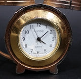 Small Miniature Novelty Drum Set Alpine Quartz Desk Clock Ornament - Needs Battery - Some Wear - Treasure Valley Antiques & Collectibles