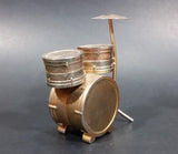 Small Miniature Novelty Drum Set Alpine Quartz Desk Clock Ornament - Needs Battery - Some Wear - Treasure Valley Antiques & Collectibles
