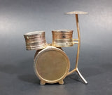 Small Miniature Novelty Drum Set Alpine Quartz Desk Clock Ornament - Needs Battery - Some Wear - Treasure Valley Antiques & Collectibles