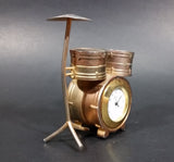 Small Miniature Novelty Drum Set Alpine Quartz Desk Clock Ornament - Needs Battery - Some Wear - Treasure Valley Antiques & Collectibles