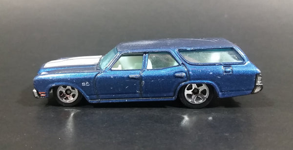 2009 Hot Wheels 1970 Chevrolet Chevelle SS Wagon Blue Die Cast Toy Car Vehicle