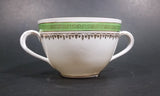 Imperial Crown China Austria Double Handle Tea Cup With Green and Golden Trim - Treasure Valley Antiques & Collectibles