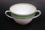 Imperial Crown China Austria Double Handle Tea Cup With Green and Golden Trim - Treasure Valley Antiques & Collectibles