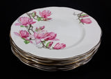 Set of 6 Roslyn Bone China "Harmony Rose" Salad Plates - Signed - Treasure Valley Antiques & Collectibles