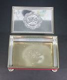 Vintage Blue Bird Confectionery Harry Vincent Limited Red Velvet Footed Toffee Tin - Hunnington England - Treasure Valley Antiques & Collectibles