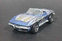 2002 Hot Wheels '65 Corvette Convertible Metallic Blue Die Cast Toy Car Vehicle - Treasure Valley Antiques & Collectibles
