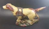 Antique 1940s Large Chalkware Hunting Hound Dog with Leather Harness - Signed - Treasure Valley Antiques & Collectibles