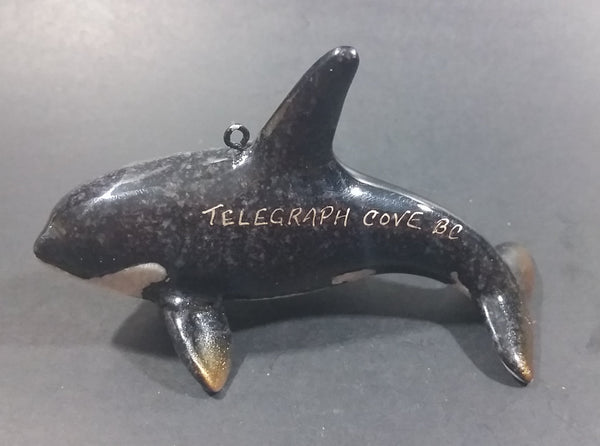 Vintage Telegraph Cove, B.C. Orca Killer Whale Ceramic Hanging Ornament Souvenir Travel Collectible - Treasure Valley Antiques & Collectibles