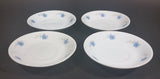 Set of 4 White with Blue Floral Flower Decor Tea Cup Saucers - Made in China - Treasure Valley Antiques & Collectibles