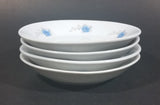 Set of 4 White with Blue Floral Flower Decor Tea Cup Saucers - Made in China - Treasure Valley Antiques & Collectibles