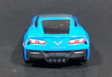 2014 Hot Wheels Workshop Garage '14 Corvette Stingray Sky Blue Die Cast Toy Car Vehicle - Treasure Valley Antiques & Collectibles