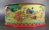 Vintage 1984 LBZ German Made Yakari Comic Book Series Red Tin Drum Toy - Treasure Valley Antiques & Collectibles