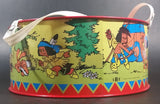 Vintage 1984 LBZ German Made Yakari Comic Book Series Red Tin Drum Toy - Treasure Valley Antiques & Collectibles