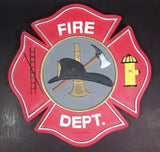 Spoontiques Fire Dept. Maltese Cross Red Stepping Stone Wall Hanging w/ Hook, Ladder, Hat, and Hydrant - Treasure Valley Antiques & Collectibles