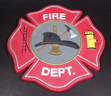 Spoontiques Fire Dept. Maltese Cross Red Stepping Stone Wall Hanging w/ Hook, Ladder, Hat, and Hydrant - Treasure Valley Antiques & Collectibles