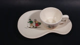 Vintage Niderviller Skiing Chalet Boy and Girl on Skis Ceramic Pottery Mug Tea and Toast Cup & Saucer Set - Treasure Valley Antiques & Collectibles